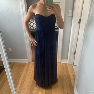 Royal blue JCrew chiffon full length dress